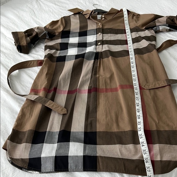 Burberry Women's Plaid Dress - Brown and Black - Picture 11 of 13